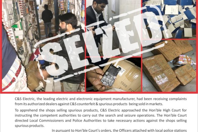 Shop Selling Fake C&S Electric Products Raided