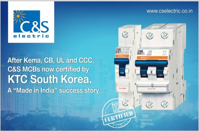 C&S MCBs now certified by KTC South Korea